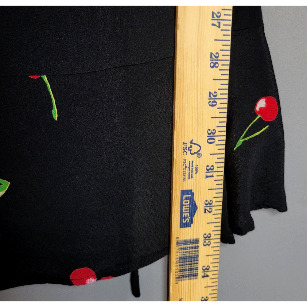 Rails‎ Aimee Wrap Style Cerise Cherry Dress Black Red Womens XS Flirty Mini - Picture 8 of 13